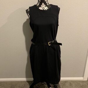 Michael Kors black dress w belt and pockets NWT